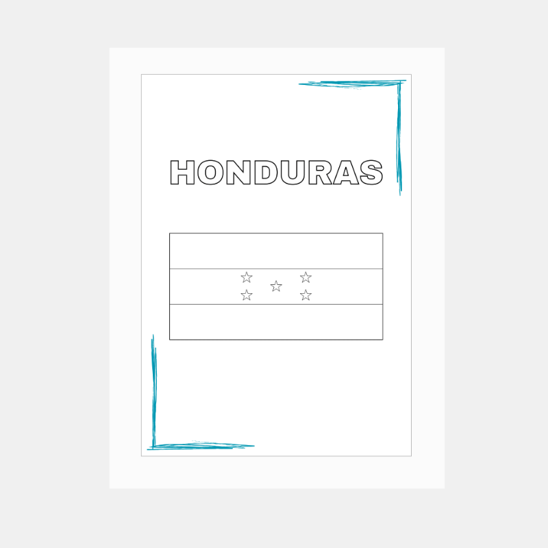 Bandera de Honduras para Colorear - Arte y Cultura