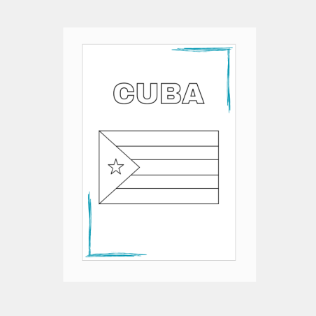 Bandera de Cuba para Colorear - Arte y Cultura