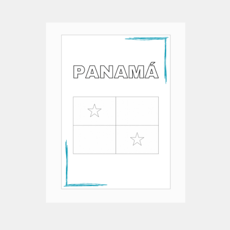 Bandera de Panamá para Colorear - Arte y Cultura