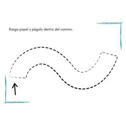 Actividades Rasgar y Pegar Papel (Caminos) | Motricidad Fina Infantil