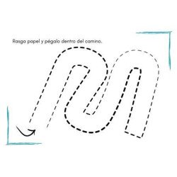 Actividades Rasgar y Pegar Papel (Caminos) | Motricidad Fina Infantil