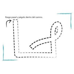 Actividades Rasgar y Pegar Papel (Caminos) | Motricidad Fina Infantil