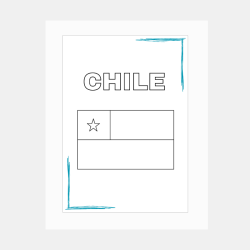 Bandera de Chile para Colorear