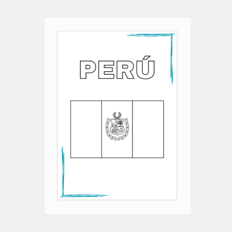 Bandera de Perú para Colorear - Arte y Cultura