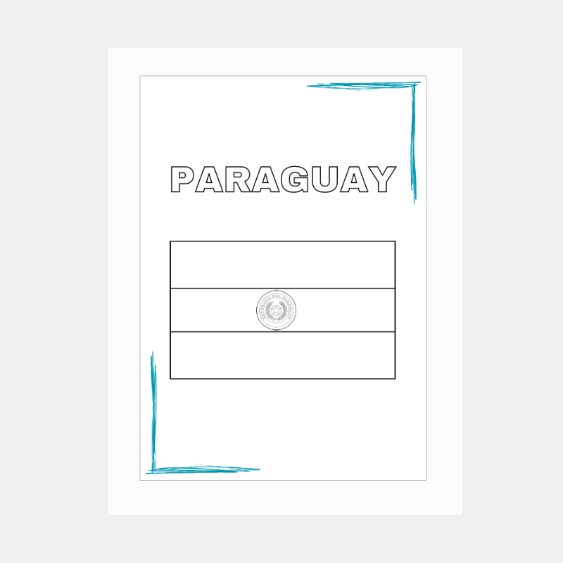 Bandera de Paraguay para Colorear - Arte y Cultura